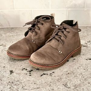 Zara gray boot lace up suede leather